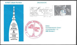 France Kourou Space Cover 1980. Satellite "CAT" Launch. Ariane LO2 - Europe