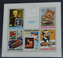 BURUNDI 1979, Sir Rowland Hill, Postal Service, Mi #B111, Miniature Sheet, MNH**, CV: €12 - Briefmarken Auf Briefmarken