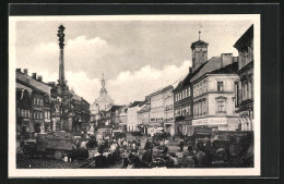 AK Josefstadt / Josefov / Jaromer, Reges Stadtleben Am Markt  - Czech Republic