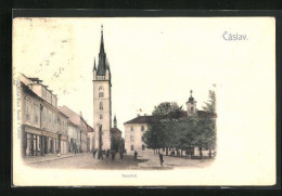 AK Cáslav, Namesti, Platz Mit Kirche  - Czech Republic