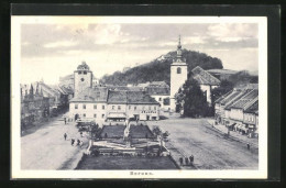 AK Beraun / Beroun, Ortspartie, Kirche, Marktplatz  - Czech Republic