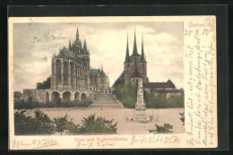 AK Erfurt, Dom Und St. Severikirche Mit Denkmal  - Erfurt