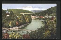 AK Giesshübl-Sauerbrunn, Uferpartie Mit Brücken  - Tchéquie