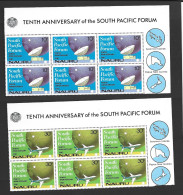 Nauru 1981 South Pacific Forum Matched Marginal TR Blocks Of 6 With Inscriptions MNH - Nauru