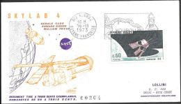 France Kourou Space Cover 1973. "Skylab 4" Launch - Europe