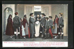 AK Bilder Aus Dem Volskleben Des Schwarzwald`s, Hannes Und Michel Vor Der Theaterkasse  - Costumes