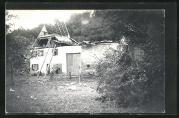 AK Mühlen A. N., Unwetter-Katastrophe Am 04.06.1913, Zerstörtes Haus  - Inondazioni