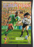 SOCCER WORLD CUP 2002 BRITISH St. KITTS Yv# Bl. 51 MNH VF Milla - Higuita - Nuovi