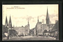 AK Lübeck, Holstenbrücke Und Holstenstrasse  - Luebeck