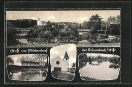 AK Plöckendorf Bei Schwabach, Teilansicht, Kirche, Schule  - Schwabach