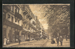 AK Bad Nauheim, Parkstrasse Mit Hotel Haus Terminus Und Geschäften  - Bad Nauheim