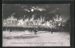 AK Mittweida I. Sa., Brandkatastrophe Am 18.01.1914  - Catástrofes
