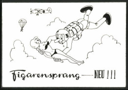 Künstler-AK Figurensprung - NEU!!!, Fallschirmspringer Mit Mannequin  - Parachutespringen
