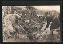 Cartolina Monte Cassino, Schlacht 1944, Pioniere Bei Der Arbeit  - Other & Unclassified