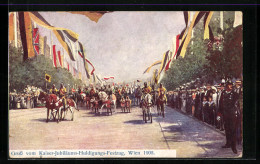 Künstler-AK Kaiser-Jubiläums-Huldigungs-Festzug, Wien 1908  - Royal Families