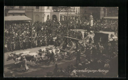 AK Kaiser-Jubiläums-Huldigungs-Festzug, Wien 1908, Historisches Ochsengespann  - Familias Reales