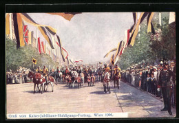 Künstler-AK Kaiser-Jubiläums-Huldigungs-Festzug, Wien 1908  - Case Reali