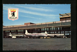 AK Berlin, Zentralflughafen Tempelhof Mit Wappen  - Autres & Non Classés