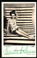 AK Schauspielerin Hannelore Bollmann Im Badeanzug, Autograph  - Actors