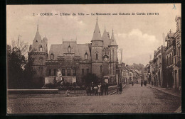 CPA Corbie, L`Hotel De Ville, Le Monument Aux Enfants De Corbie (1914-18)  - Corbie