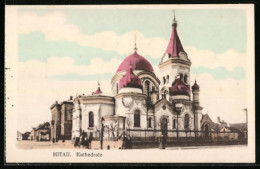 AK Mitau, Auf Der Strasse Vor Der Kathedrale  - Lettland