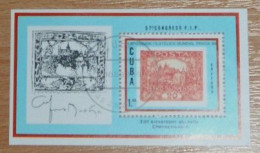 CUBA 1988, Praga ' 88, Philatelic Exhibitions, Mi #B112, Souvenir Sheet, Used - Stamps On Stamps