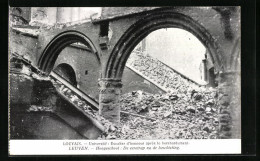 AK Louvain, Université, Escalier D'honneur Après Le Bombardement  - Otros & Sin Clasificación