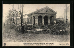 CPA Paris, Explosion De Saint-Denis, 4 Mars 1916, Poste De Police, Au Fond Les Ruines Du Fort  - Saint Denis