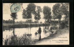 CPA Montfermeil, L`Etang Corot, Mann Beim Angeln  - Montfermeil