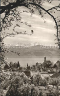 72075992 Wasserburg Bodensee Ortsansicht Mit Kirche Saentis Appenzeller Alpen Wa - Wasserburg A. Bodensee