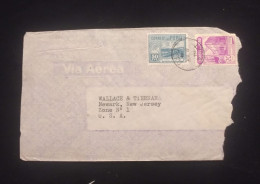 C) 1946. PERU. AIRMAIL ENVELOPE SENT TO USA. DOUBLE STAMP. 2ND CHOICE - Perù