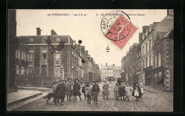 CPA La Haye-Pesnel, Rue De L`Eglise  - Autres & Non Classés