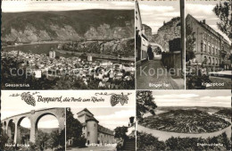 72075263 Boppard Rhein Gesamtblick Binger Tor Kneippbad Rheinschleife Schloss Br - Boppard