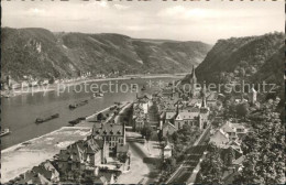 72074835 St Goar Panorama Blick Von Burg Rheinfels Rhein Binnenschiffahrt St. Go - St. Goar