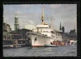 AK Passagierschiff Wappen Von Hamburg Der HAPAG Im Hafen Vor Anker Liegend  - Paquebots