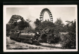 AK Wien, Prater Kleinbahn Mit Riesenrad  - Trains