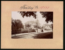 Fotografie Brück & Sohn Meissen, Ansicht Freiberg I. Sa., Strassenpartie Vor Dem Kreuztor, Strassenbahnschinen  - Lieux