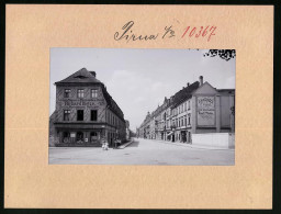Fotografie Brück & Sohn Meissen, Ansicht Pirna A. Elbe, Bahnhofstrasse, Pianohaus, Geschäft Gustav Krell, Rich. Diet  - Lieux