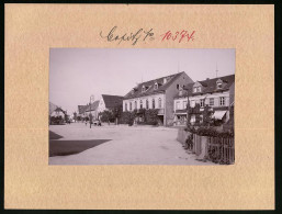 Fotografie Brück & Sohn Meissen, Ansicht Copitz A. Elbe, Hauptplatz Mit Gasthof Zum Erbgericht, Bäckerei G. Mühle  - Lieux