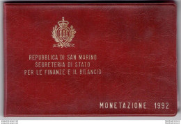 1992 Repubblica Di San Marino, Monete Divisionali, FDC CON 1.000 Lire In Argento - Saint-Marin