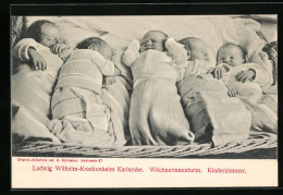 AK Karlsruhe, Babies Im Ludwig Wilhelm-Krankenheim, Kinderzimmer  - Karlsruhe