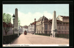 AK Bern, Strassenbahn Vor Der Kornhausbrücke, Theater  - Tramways