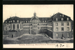 AK Karlsruhe I. B., Grossherzogl. Viktoria-Pensionat  - Karlsruhe