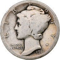 États-Unis, Dime, Mercury, 1917, Denver, Argent, TB, KM:140 - 1916-1945: Mercury (Mercurio)