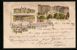 Lithographie Frankfurt A. M., Kaisersaal, Römerberg, Zeil  - Frankfurt A. Main