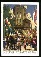 Künstler-AK Köln, 14. Deutsches Turnfest 1928, Festzug Am Severinstor  - Autres & Non Classés