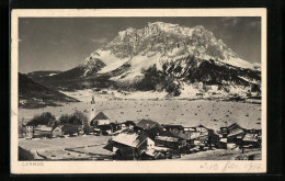 AK Lermoos, Ortsansicht Aus Der Vogelschau Mit Zugspitze Im Winter  - Andere & Zonder Classificatie