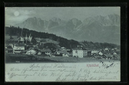 Mondschein-AK Kitzbühel, Ortsansicht Mit Kirchen Und Alpenpanorama  - Autres & Non Classés