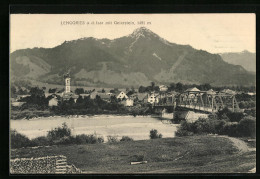 AK Lenggries A. D. Isar, Uferpartie Mit Brücke Und Geierstein  - Lenggries