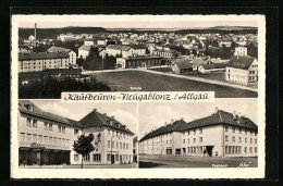 AK Kaufbeuren-Neugablonz /Allgäu, Fortuna Lichtspiele Und Sparkasse, Postamt, Totalansicht  - Kaufbeuren